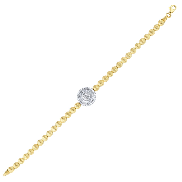 14ct Stone Set Planeta Design Gold Bracelet