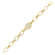 14ct Stone Set Avangart Design Gold Bracelet