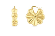 14ct Floral Design Gold Earrings