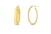 14ct Oval Hoop Gold Earrings