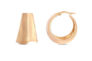 14ct Bomber Design Hoop Gold Earrings