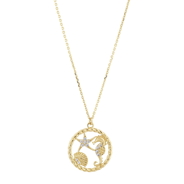 14ct Stone Set Design Summer Gold Necklace
