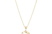 14ct Origami Design Heart Gold Necklace