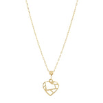 Load image into Gallery viewer, 14ct Origami Design Heart Gold Necklace