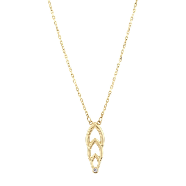 14ct Stone Set Design Mare Gold Necklace