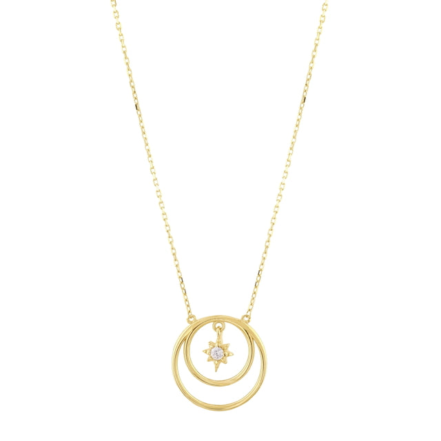 14ct Halka Design Kutup Yildizi Gold Necklace