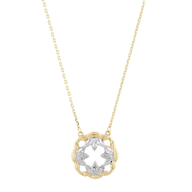 14ct Dortlu Lotus Design Gold Necklace