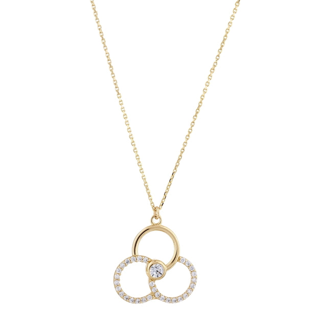 14ct Stone Set Design Loop Gold Necklace