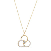 14ct Stone Set Design Loop Gold Necklace