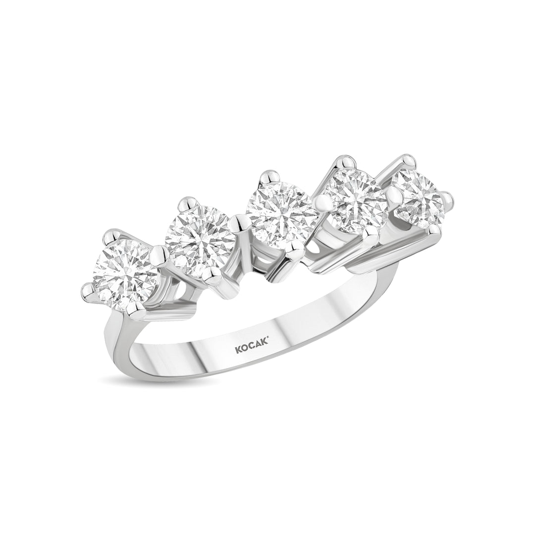 2.02 Karat EF SI Diamond Five Stone Ring