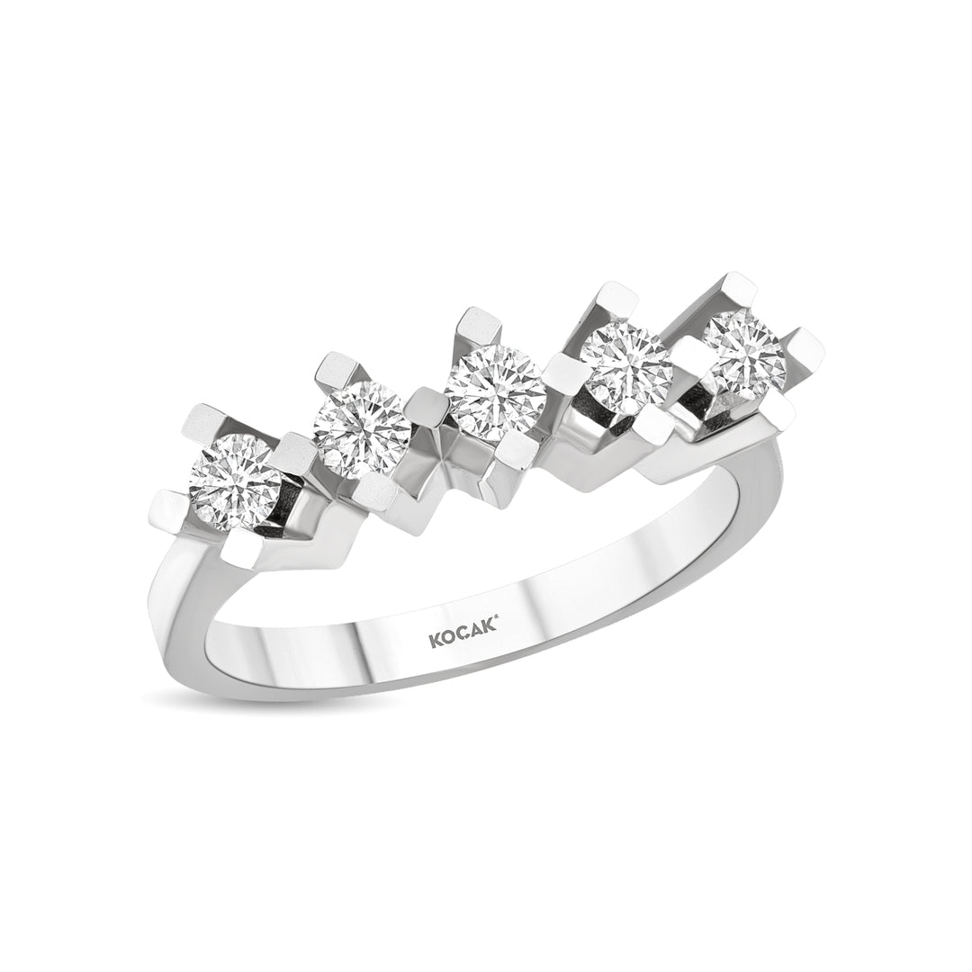 0.55 Karat FG SI Diamond Five Stone Ring
