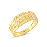 Load image into Gallery viewer, 14ct Four Row Textured Design Gold Ring