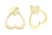 14ct Cift Kullanimli Heart Gold Earrings