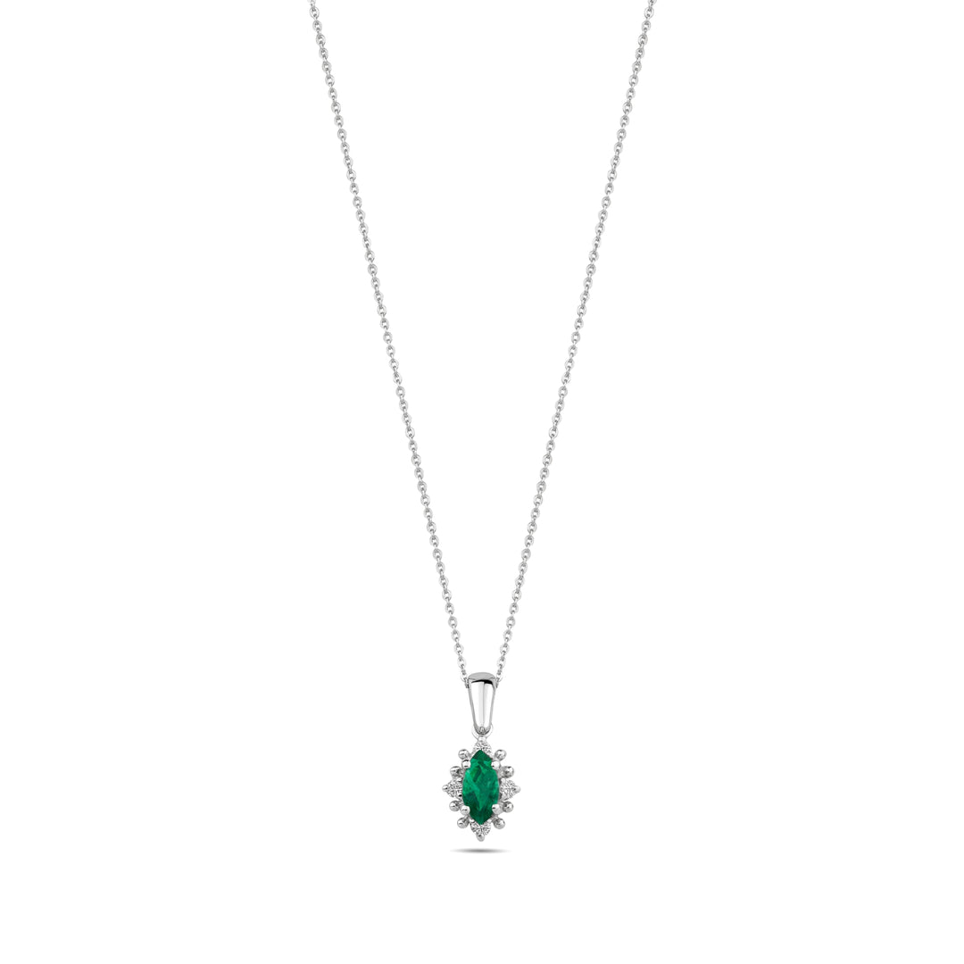 0.26 Karat Emerald Diamond Necklace