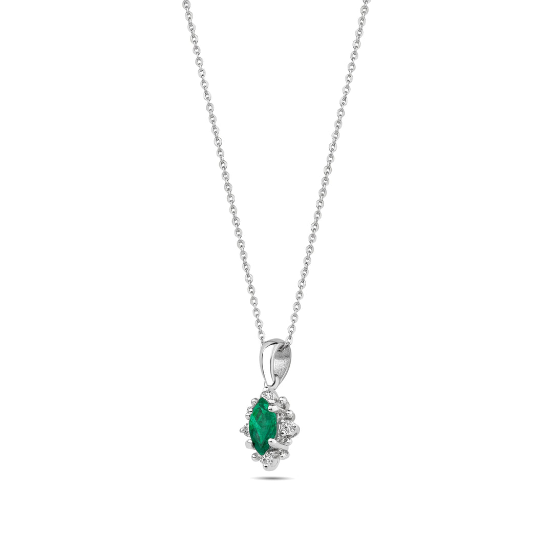 0.26 Karat Emerald Diamond Necklace