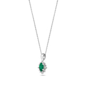 0.26 Karat Emerald Diamond Necklace