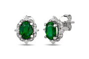 1.62 Karat Emerald Diamond Design Earrings