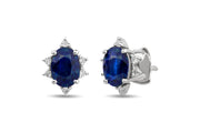 1.72 Karat Sapphire Diamond Design Earrings