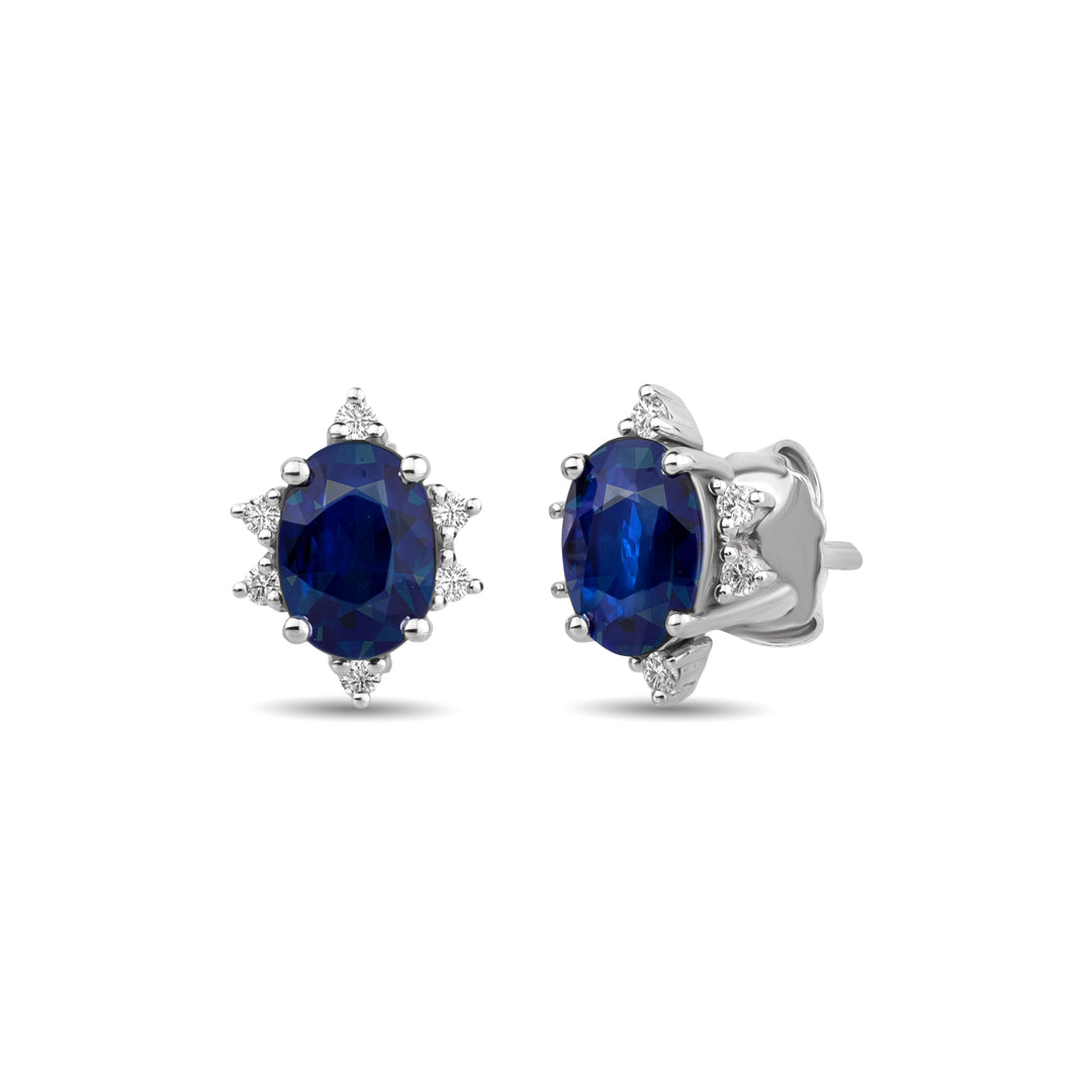 1.72 Karat Sapphire Diamond Design Earrings