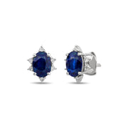 1.72 Karat Sapphire Diamond Design Earrings