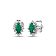0.55 Karat Emerald Diamond Design Earrings