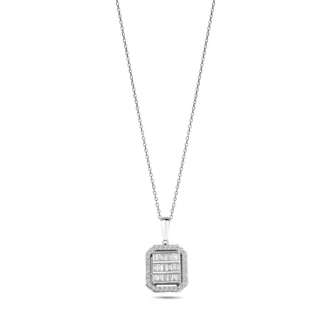 0.47 Karat Baguette Diamond Necklace