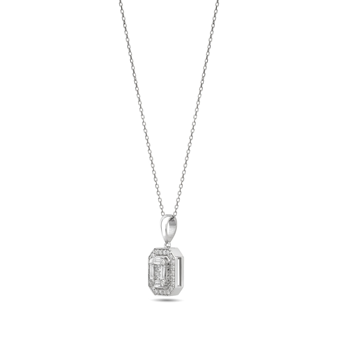 0.26 Karat Baguette Diamond Necklace