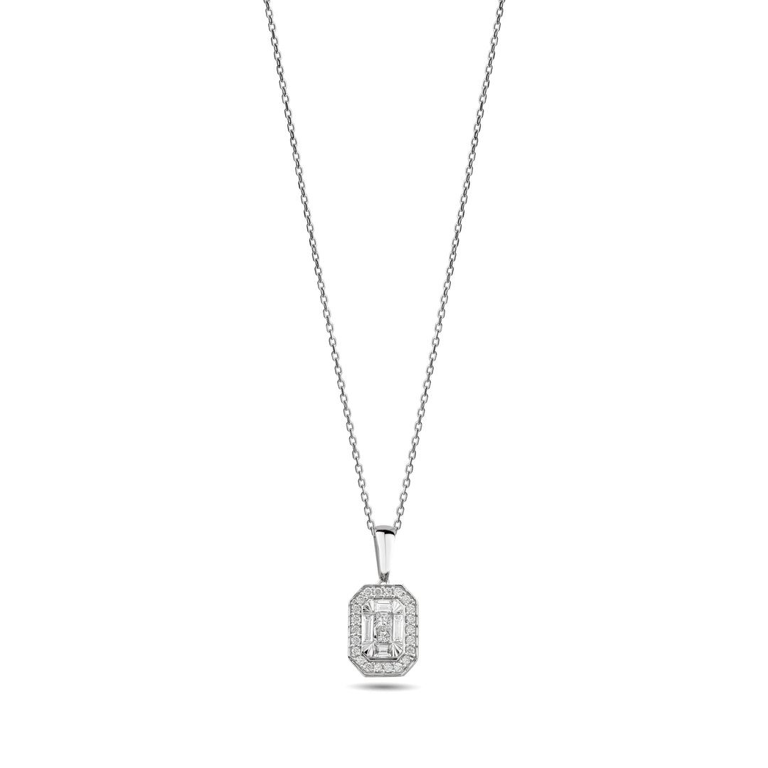 0.26 Karat Baguette Diamond Necklace