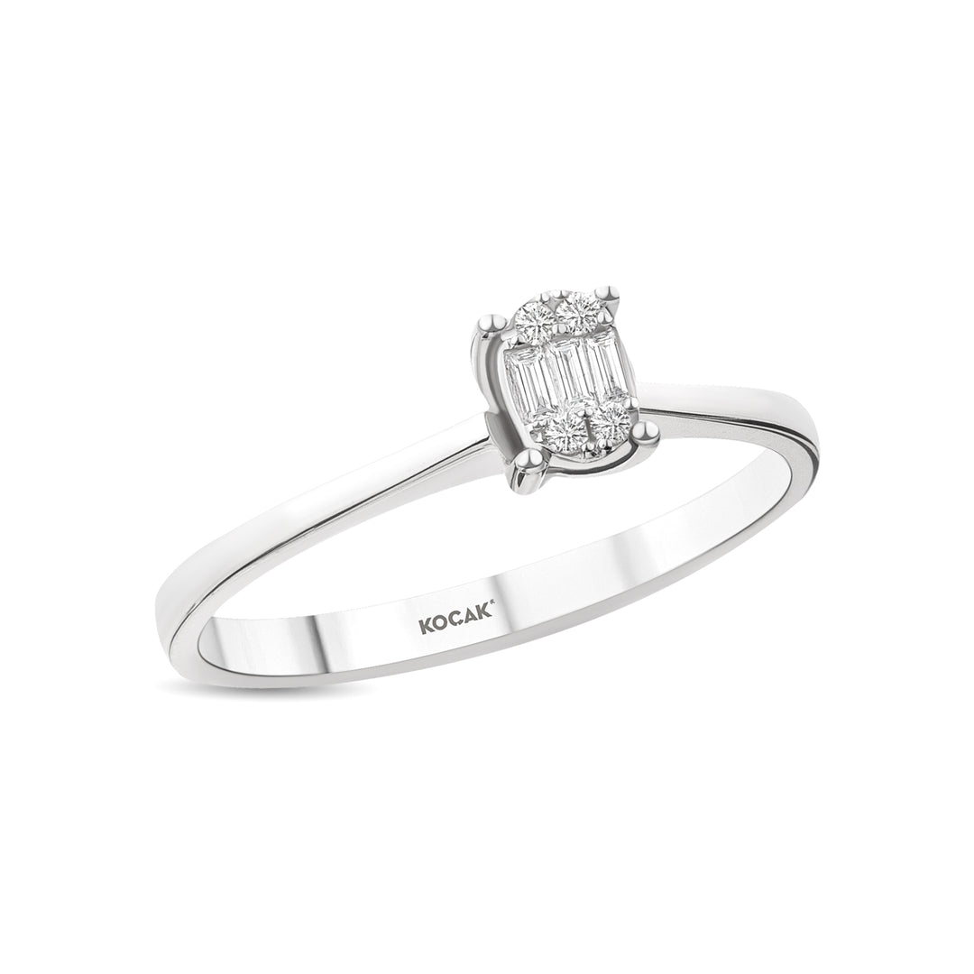 0.06 Karat EF SI VS Diamond Baguette Ring