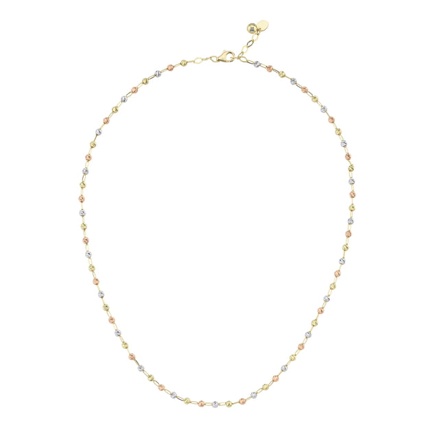 14ct Tri-Colour Dorika Design Paperclip Gold Necklace