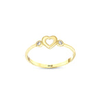 Load image into Gallery viewer, 14ct Minimal Stone Set Heart Gold Ring