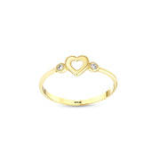 14ct Minimal Stone Set Heart Gold Ring