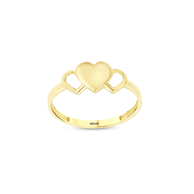 14ct Polished Yuzeyli Heart Gold Ring