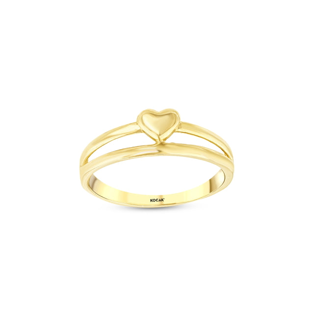 14ct Love Crown Heart Gold Ring