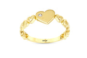 14ct Love Chain Heart Gold Ring