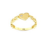 14ct Love Chain Heart Gold Ring