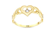 14ct Infinity Love Heart Gold Ring