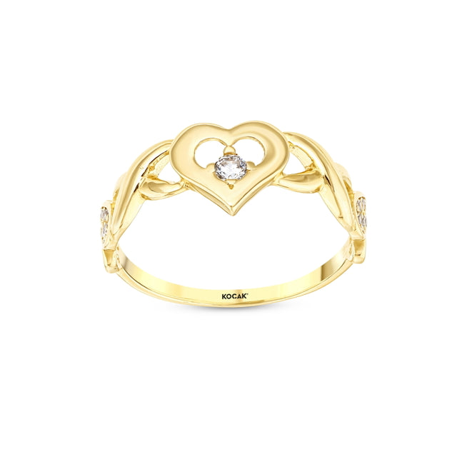14ct Infinity Love Heart Gold Ring