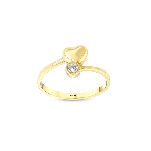 14ct Love Dot Heart Gold Ring