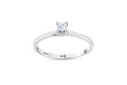 0.10 Karat Heart Detail Besties Solitaire Diamond Ring