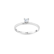 0.10 Karat Heart Detail Besties Solitaire Diamond Ring