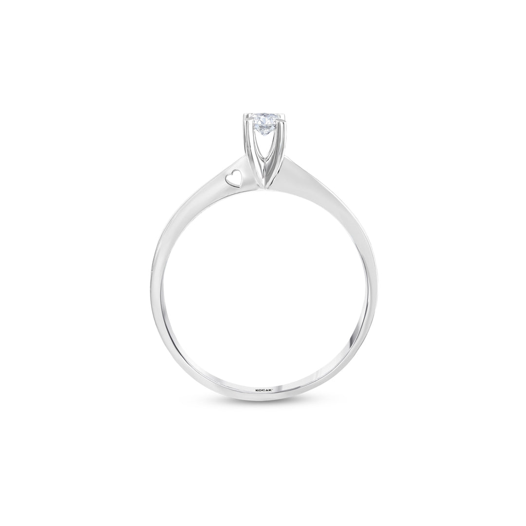 0.10 Karat Heart Detail Besties Solitaire Diamond Ring