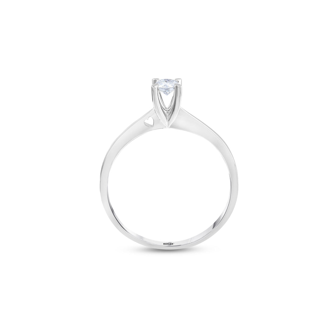 0.15 Karat Heart Detail Besties Solitaire Diamond Ring