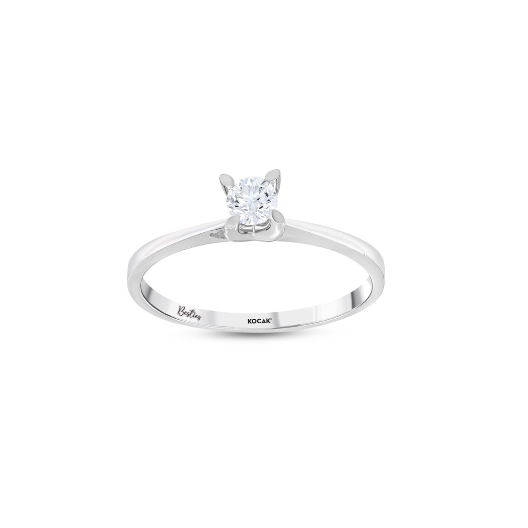 0.20 Karat Heart Detail Besties Solitaire Diamond Ring