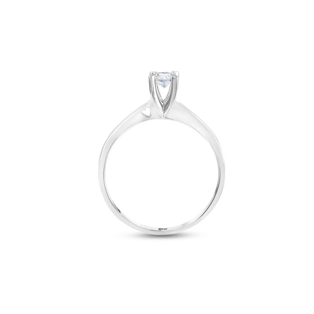 0.20 Karat Heart Detail Besties Solitaire Diamond Ring