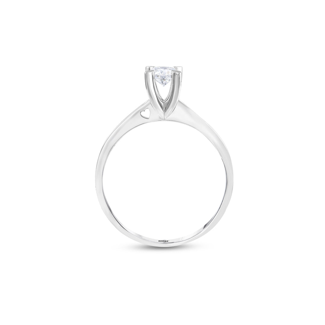 0.30 Karat Heart Detail Besties Solitaire Diamond Ring