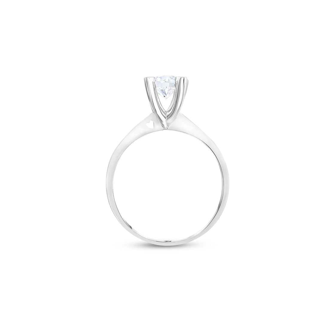 0.70 Karat Heart Detail Besties Solitaire Diamond Ring