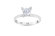 0.80 Karat Heart Detail Besties Solitaire Diamond Ring