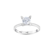 0.80 Karat Heart Detail Besties Solitaire Diamond Ring
