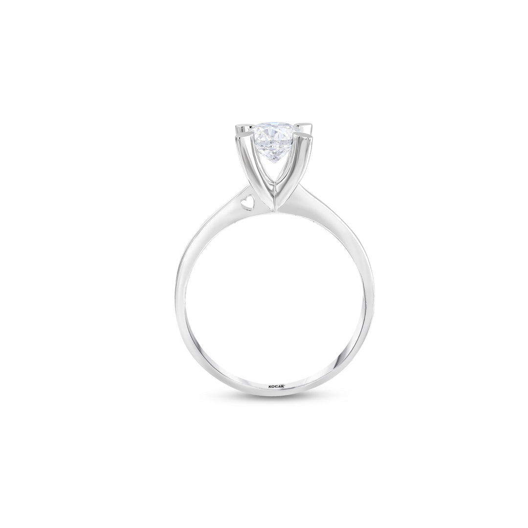 0.80 Karat Heart Detail Besties Solitaire Diamond Ring